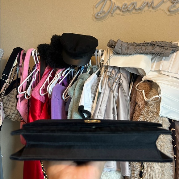 Chanel Black Shoulder Bag with Gold Chain - Picture 11 of 14